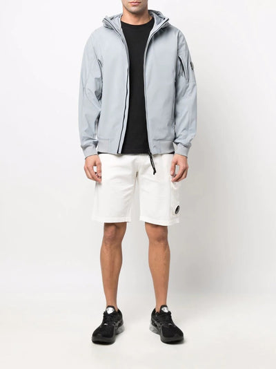 CP Company – Weiße Baumwollshorts mit Linsen
