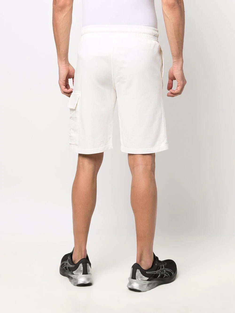 CP Company – Weiße Baumwollshorts mit Linsen