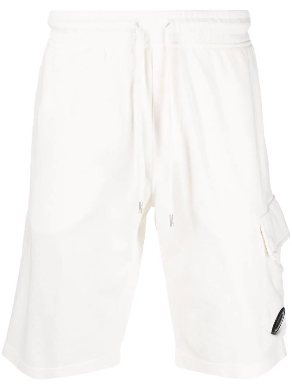 CP Company – Weiße Baumwollshorts mit Linsen