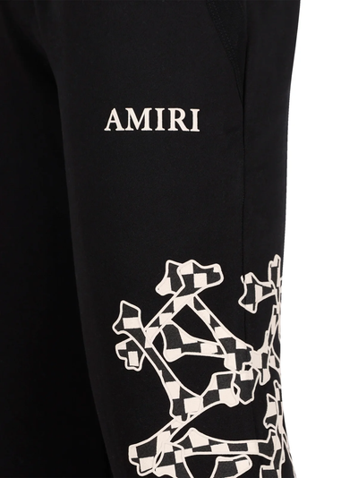 Amiri – Schwarze Jogginghose mit kariertem Knochenmuster