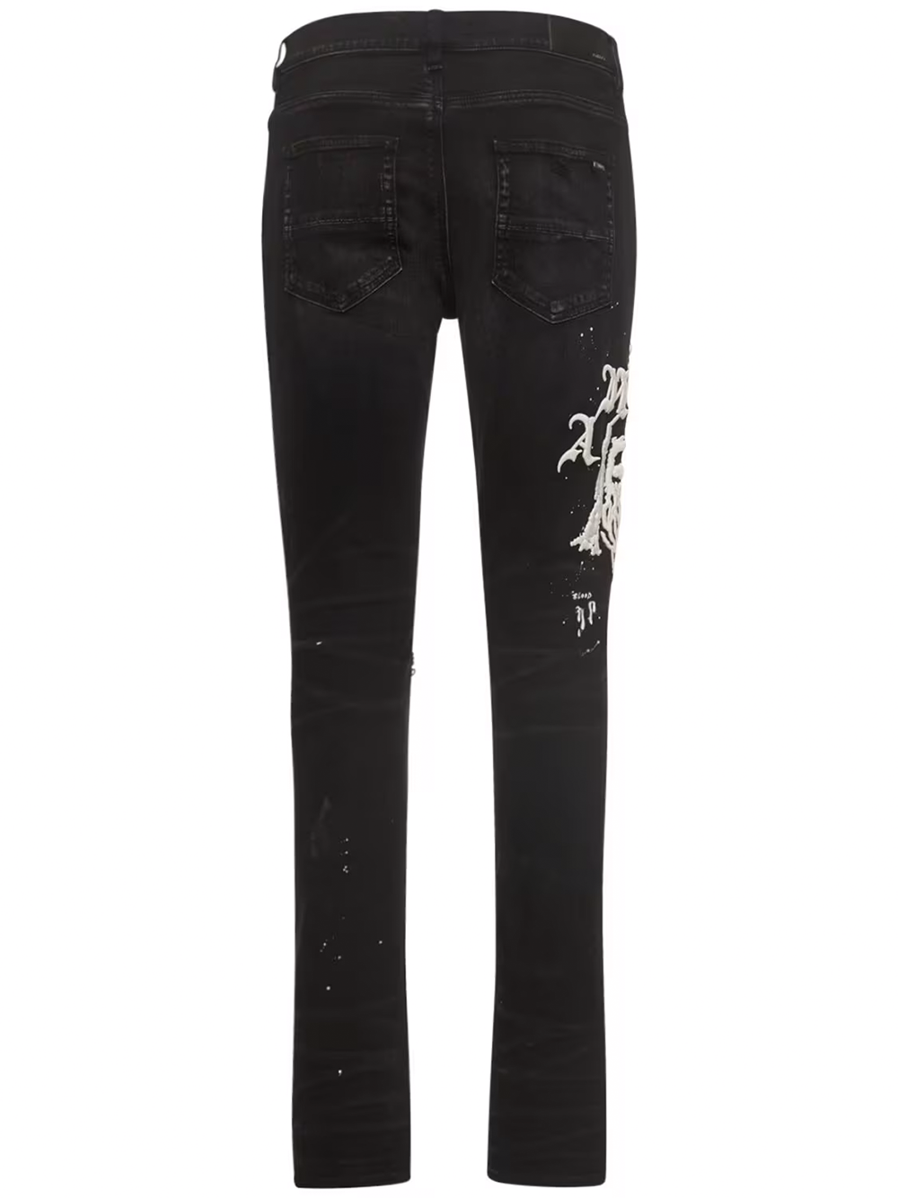 Amiri – Wes Lang – Schwarze Jeans mit Reaper-Logo im Aged-Look