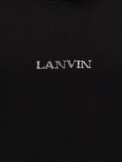 Lanvin Paris – Locker geschnittener Kapuzenpullover mit Logo in Schwarz