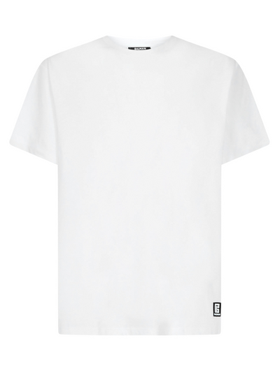 Balmain – Oversize-T-Shirt mit Logo-Aufdruck auf der Rückseite in Weiß