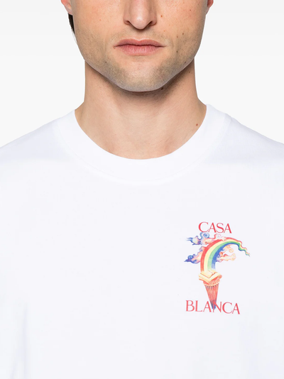 Casablanca – Weißes T-Shirt mit „Nature Teacher“-Print