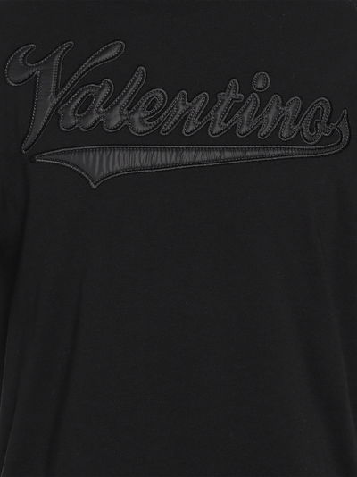 Valentino Garavani – Schwarzes T-Shirt mit College-Logo