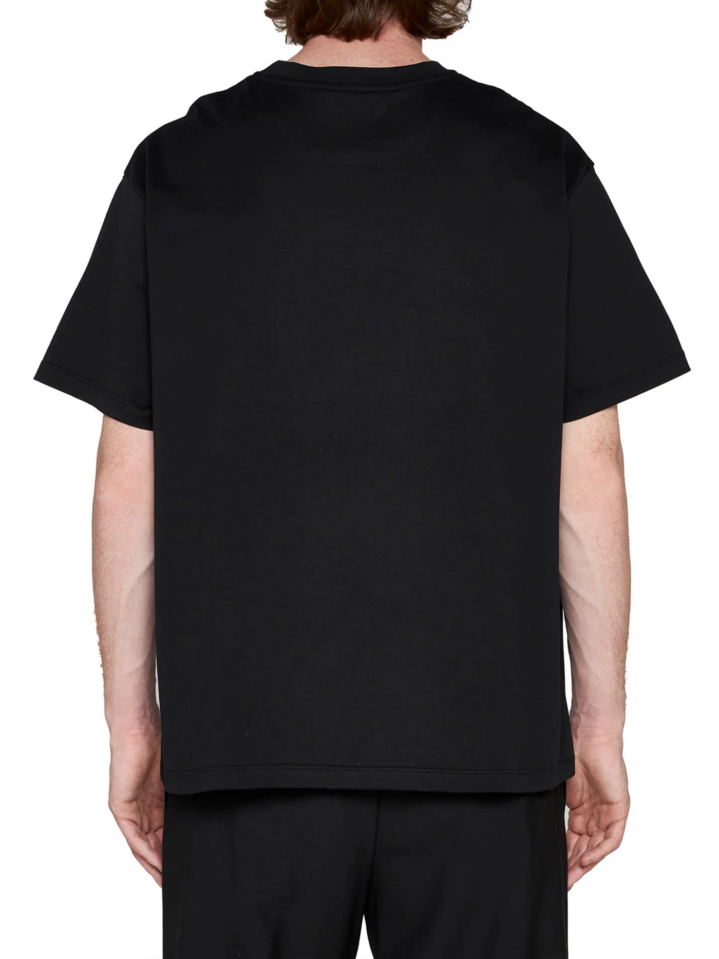 Fendi – T-Shirt mit besticktem FF Fendi-Logo in Schwarz