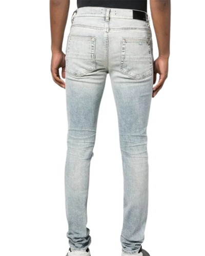 Amiri – MX1 – Zerrissene Jeans in Stone Indigo-Waschung in Blau