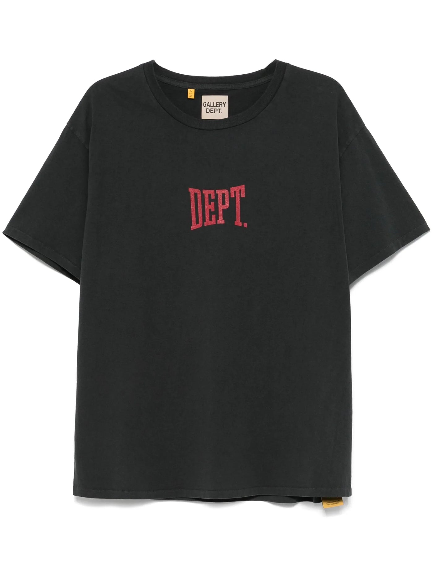 Gallery Dept Dept Gym – Rotes Logo-T-Shirt in Vintage-Schwarz