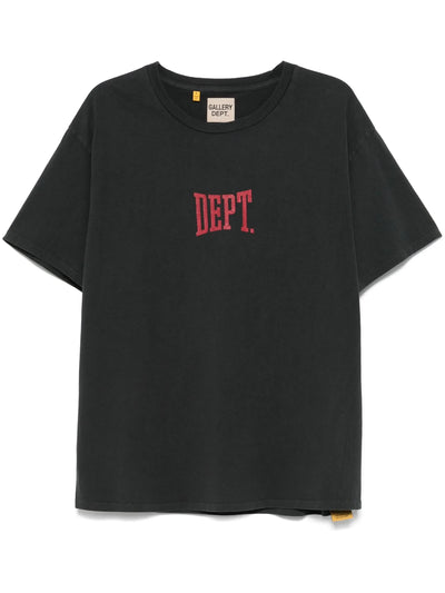 Gallery Dept Dept Gym – Rotes Logo-T-Shirt in Vintage-Schwarz