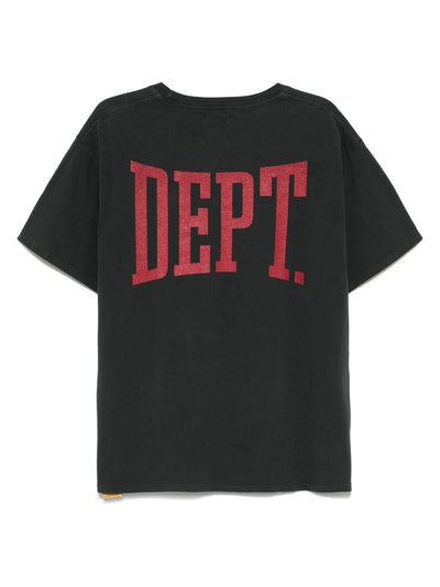 Gallery Dept Dept Gym – Rotes Logo-T-Shirt in Vintage-Schwarz