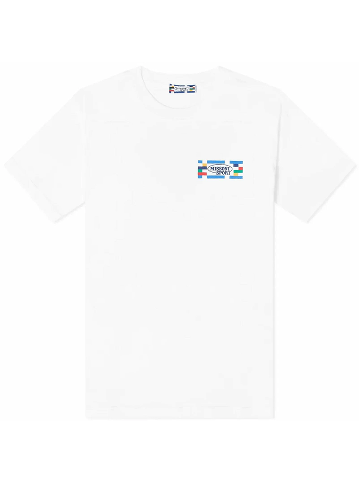 Missoni Sport – Weißes T-Shirt mit kleinem Logo