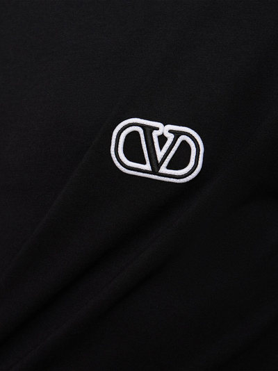 Valentino – Schwarzes T-Shirt mit VLogo-Signatur-Patch