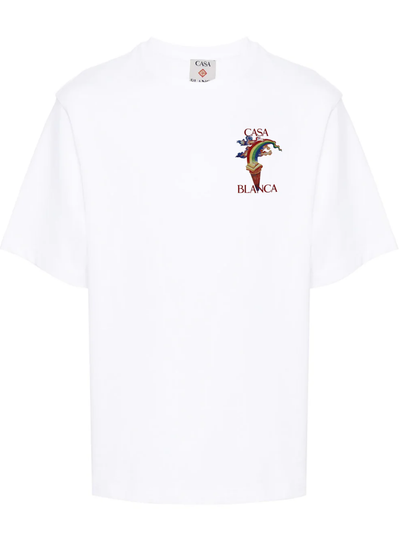 Casablanca – Weißes T-Shirt mit „Nature Teacher“-Print
