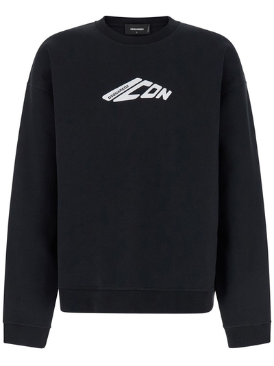 Dsquared2 – Schwarzes Sweatshirt mit Icon-Logo der New Generation