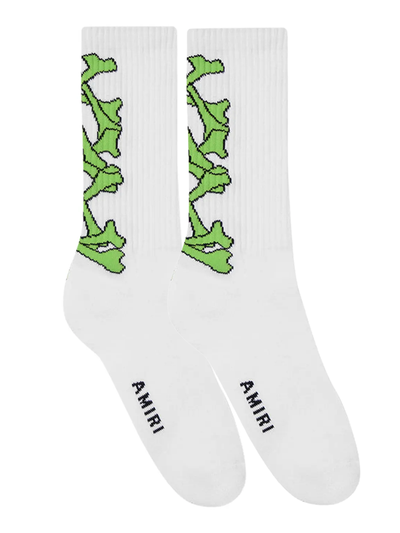 Amiri – Bones – Gestapelte Socken in Weiß