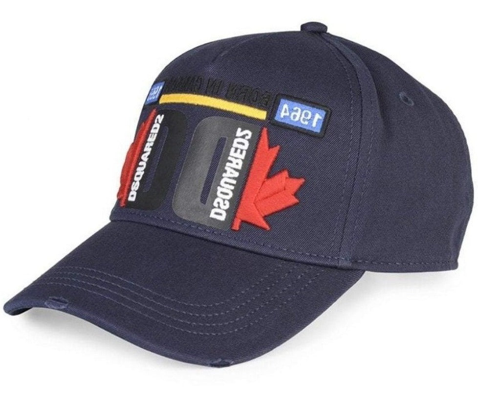Dsquared2 – DD – Baseballkappe mit Ahornblatt-Motiv in Marineblau