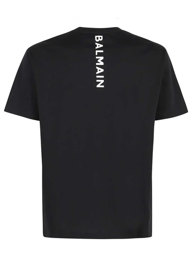 Balmain – Oversize-T-Shirt mit Logo-Aufdruck auf der Rückseite in Schwarz
