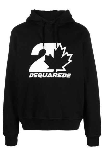 Dsquared2 Cool Fit Ahornblatt-Hoodie Schwarz