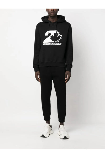 Dsquared2 Cool Fit Ahornblatt-Hoodie Schwarz