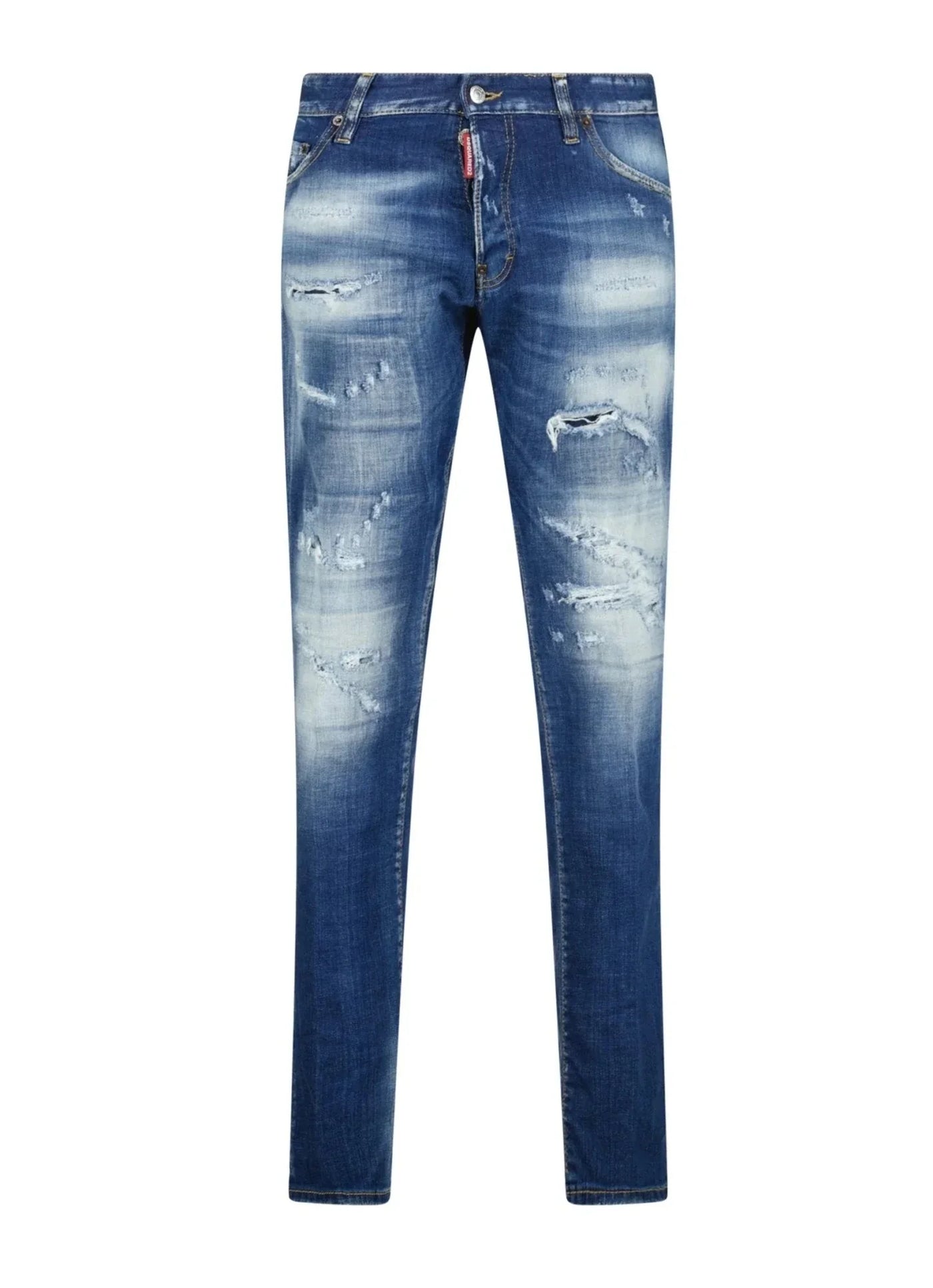 Dsquared2 – Beige Slim Fit Jeans „Cool Guy“ mit Logo in Blau