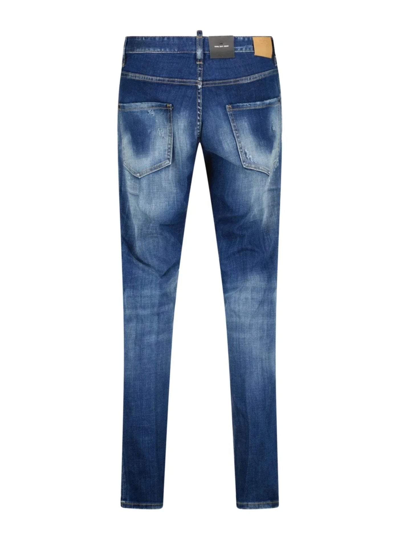 Dsquared2 – Beige Slim Fit Jeans „Cool Guy“ mit Logo in Blau