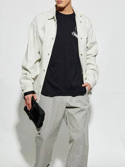 Givenchy – Schwarzes T-Shirt mit aufgesticktem Logo „Monogram College“