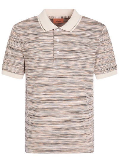 Missoni Space Dyed Poloshirt in Orange Beige