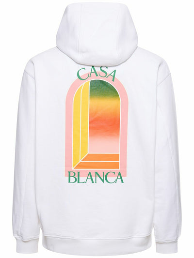 Casablanca Gradient Arch Bio-Baumwoll-Hoodie Weiß