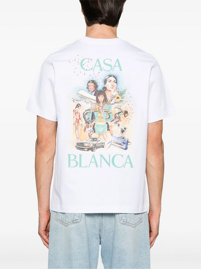 Casablanca – Weißes T-Shirt mit „Celebration Du Sport“-Print