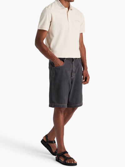Missoni – Poloshirt mit gestreiftem Kragen in Beige