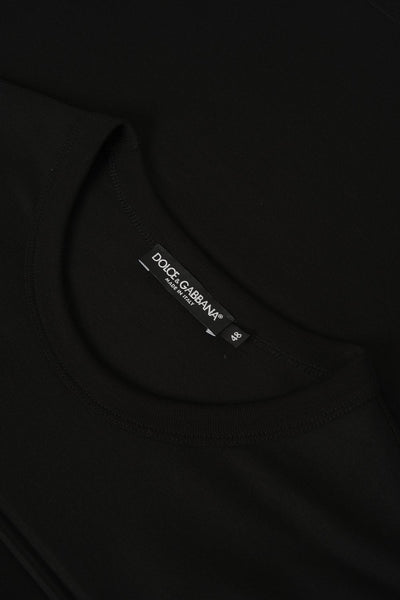 Dolce &amp; Gabbana – T-Shirt mit geprägtem Logo in Schwarz