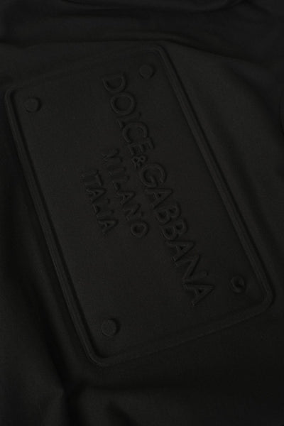 Dolce &amp; Gabbana – T-Shirt mit geprägtem Logo in Schwarz