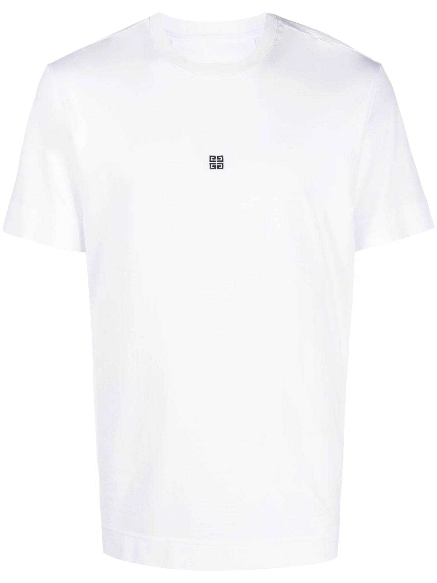 Givenchy – Weißes T-Shirt mit kleinem 4G-Logo-Stickerei