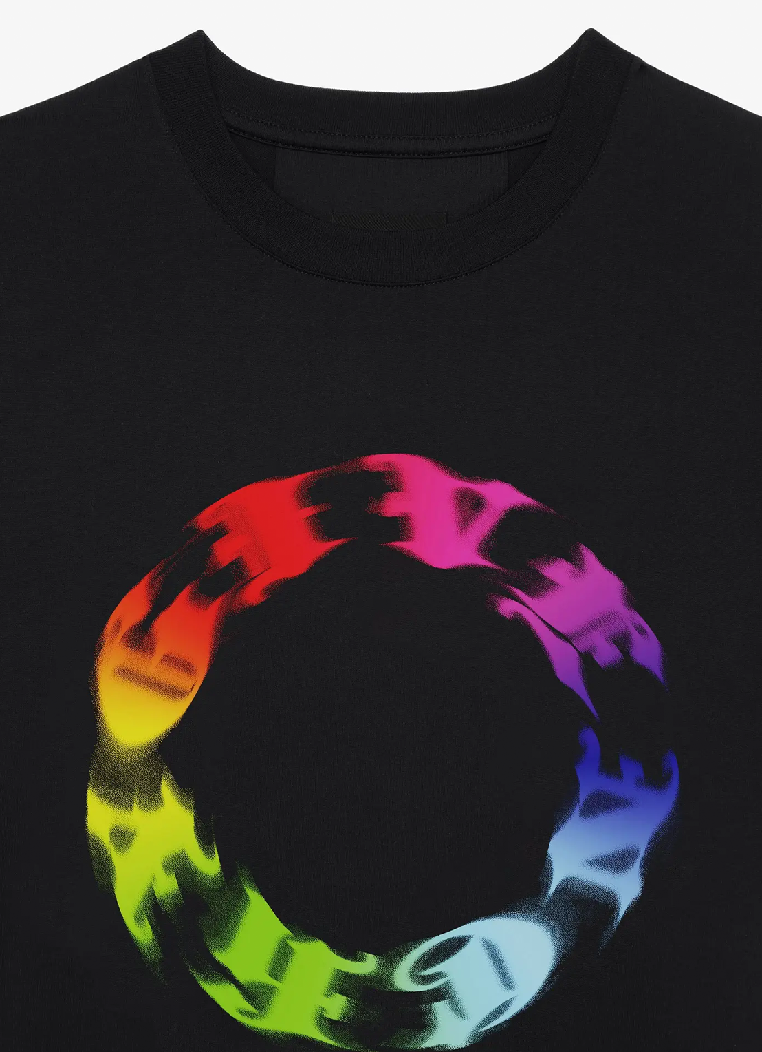 Givenchy – Oversize-T-Shirt mit Regenbogen-Kreislogo in Schwarz