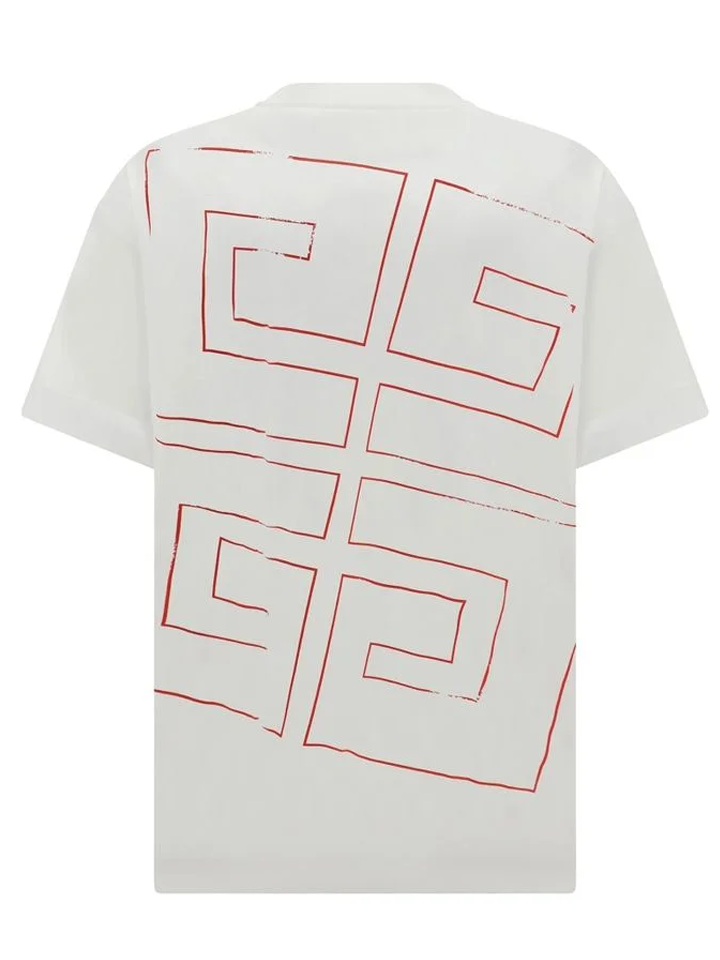 Givenchy – Weißes T-Shirt mit 4-Sterne-Logo-Aufdruck