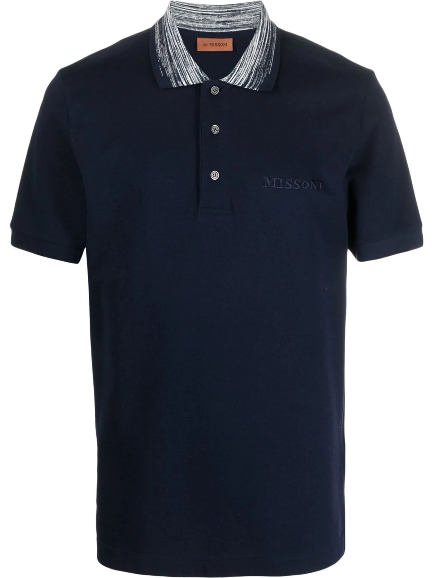 Missoni – Poloshirt mit gestreiftem Kragen in Marineblau