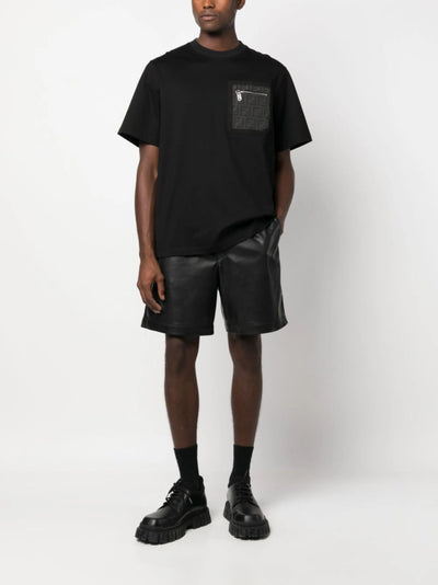 Fendi – Oversize-T-Shirt mit FF-Monogrammtasche in Schwarz