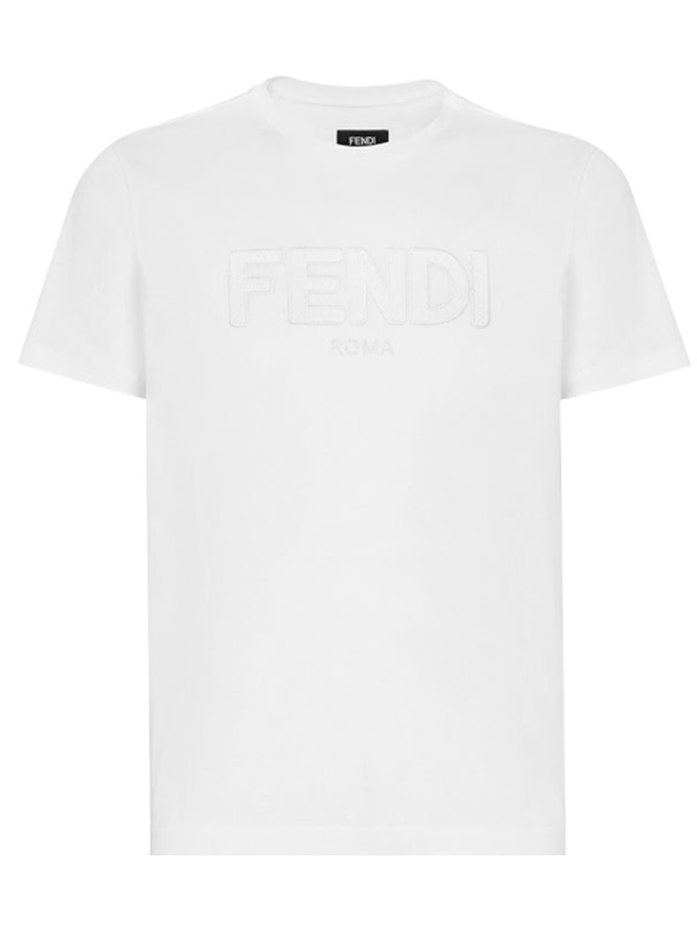 Fendi – T-Shirt mit Zickzack-Logo in Weiß