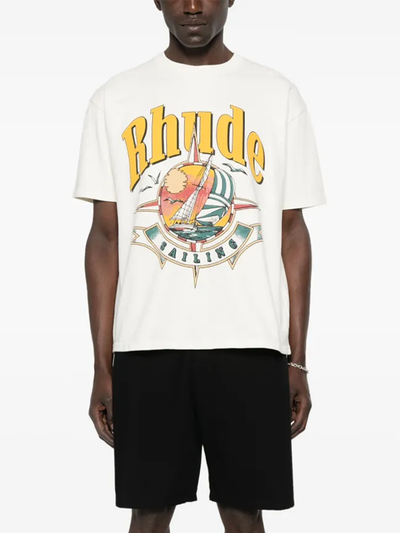 Rhude „Port De Rhude“ T-Shirt in Vintage-Weiß