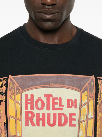 Rhude Hotel di Monaco T-Shirt in Schwarz