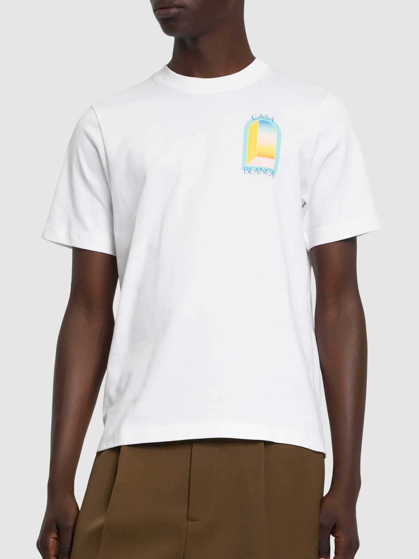 Casablanca – Bedrucktes T-Shirt „L'Arche Colore“ in Weiß
