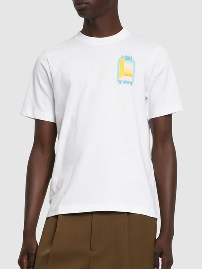 Casablanca – Bedrucktes T-Shirt „L'Arche Colore“ in Weiß