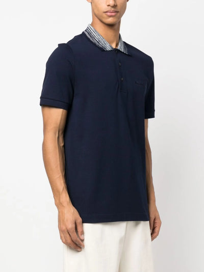 Missoni – Poloshirt mit gestreiftem Kragen in Marineblau