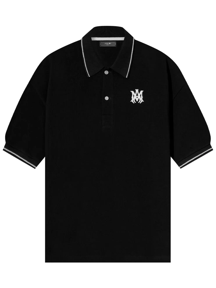 Amiri – Schwarzes Poloshirt mit MA-Logo