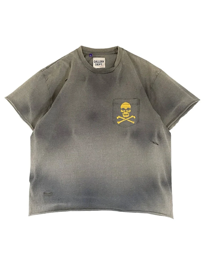 Gallery Dept – Schwarzes T-Shirt mit Reißverschluss
