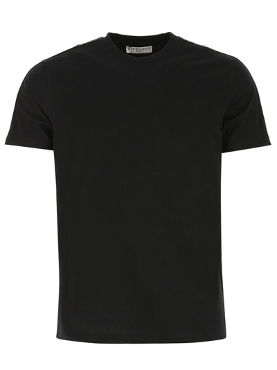 Givenchy – Schwarzes T-Shirt mit Logo an den Ärmeln
