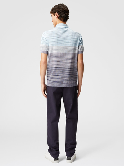 Missoni Poloshirt mit Slub-Muster in Hellblau und Lila