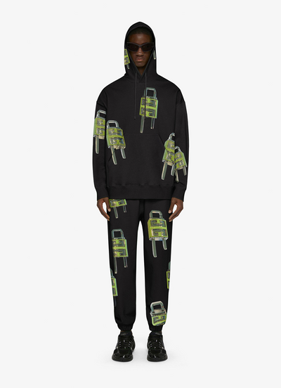 Givenchy – Oversize-Kapuzenpullover mit 4G-Lock-Logo in Schwarz