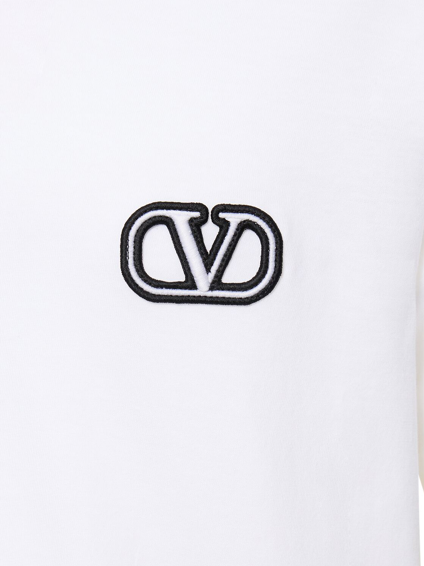 Valentino – Weißes T-Shirt mit VLogo-Signature-Patch
