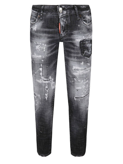 Dsquared2 – Special Delivery – Zerrissene Jeans in Schwarz